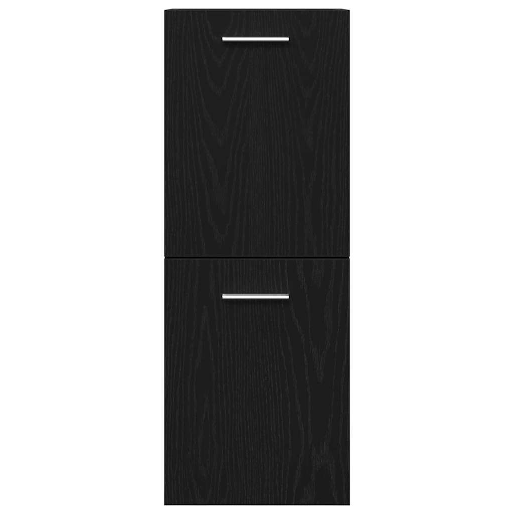 vidaXL Ensemble de meubles de salle de bain 4 pcs Noir aspect chêne Aggloméré