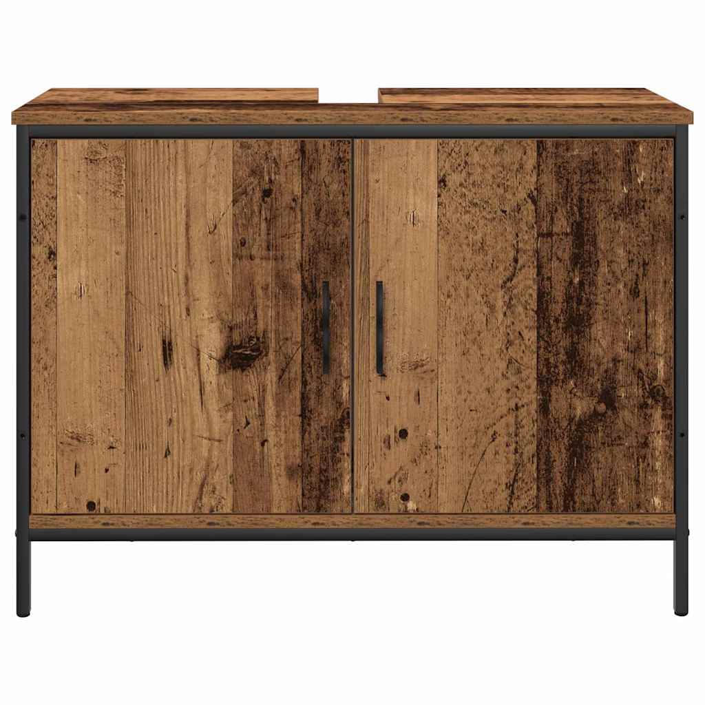 vidaXL Ensemble de meubles de salle de bain avec étagère avec porte 3 pcs Marron Bois d'ingénierie