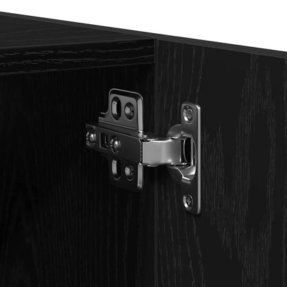 vidaXL Ensemble de meubles de salle de bain 4 pcs Noir aspect chêne Aggloméré