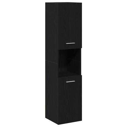 vidaXL Ensemble de meubles de salle de bain 4 pcs Noir aspect chêne Aggloméré