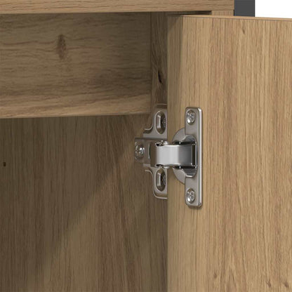 vidaXL Ensemble de meubles de salle de bain avec étagère avec porte 3 pcs Marron Bois d'ingénierie