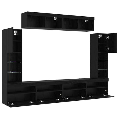 vidaXL TV-Schrankset 6 pcs Schwarz Eichen-Optik Holzwerkstoff