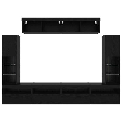 vidaXL TV-Schrankset 6 pcs Schwarz Eichen-Optik Holzwerkstoff