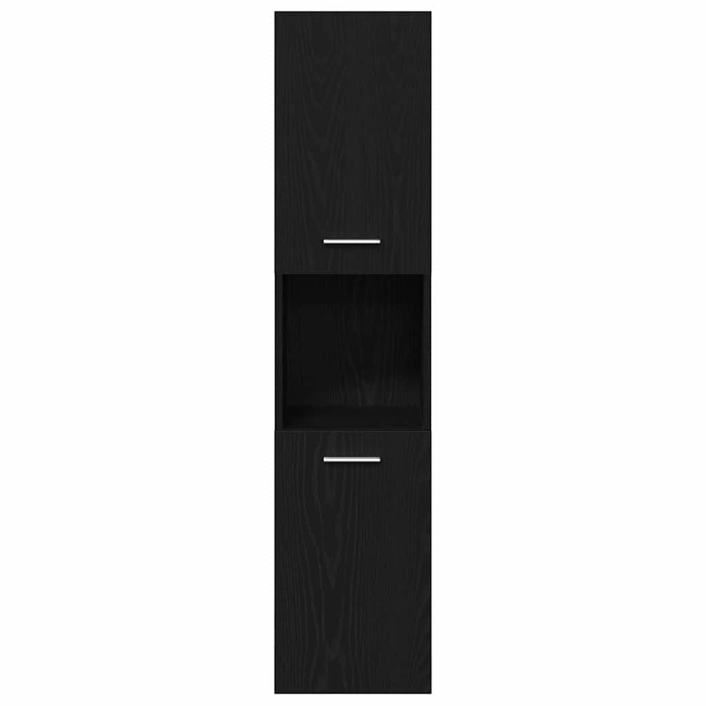 vidaXL Ensemble de meubles de salle de bain 4 pcs Noir aspect chêne Aggloméré