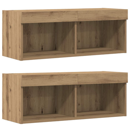 TV-Schrankset Wandmontiert 8 pcs Artisan-Eiche Holzwerkstoff