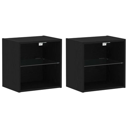 vidaXL TV-Schrankset 8 pcs Schwarz Eichen-Optik Holzwerkstoff