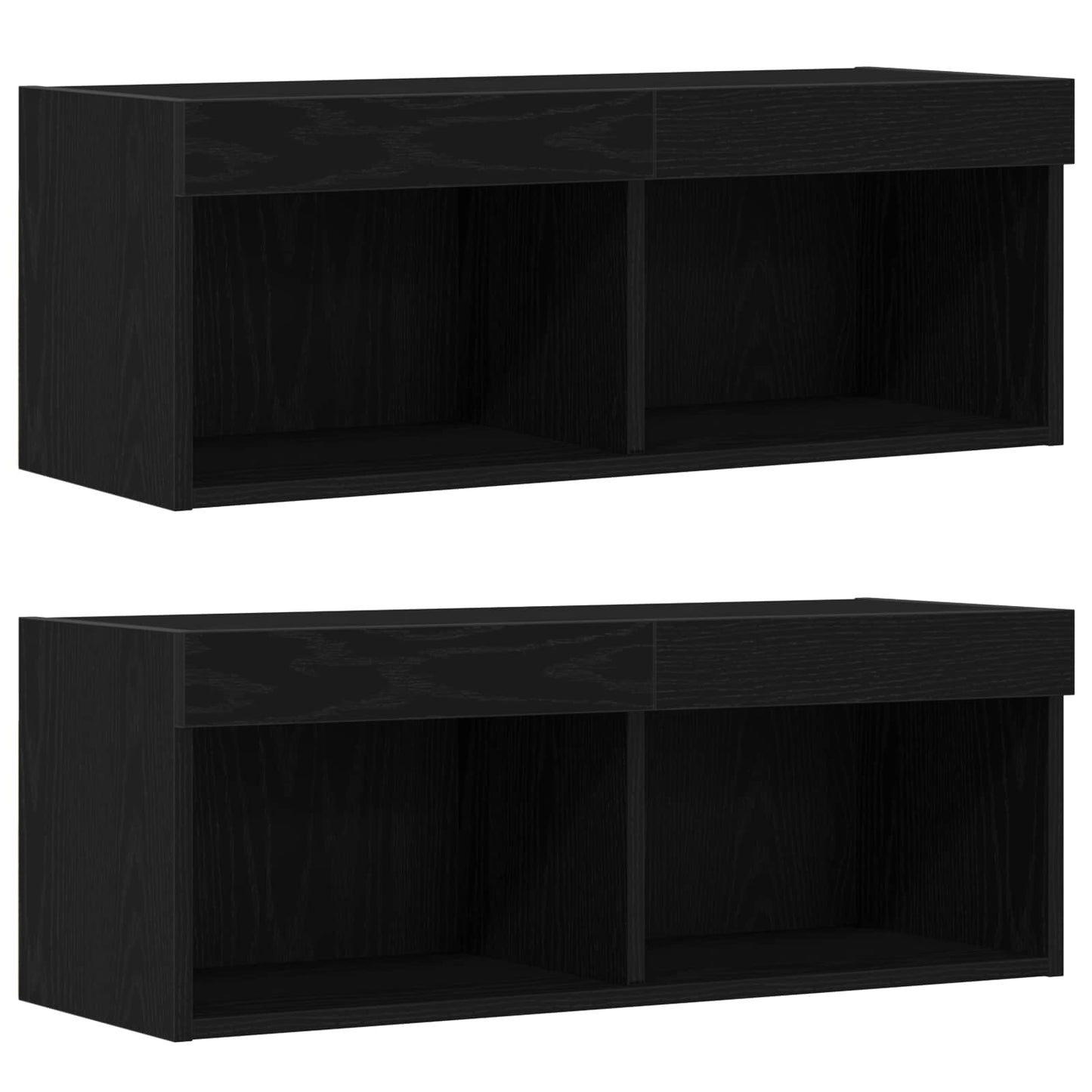 vidaXL TV-Schrankset 8 pcs Schwarz Eichen-Optik Holzwerkstoff