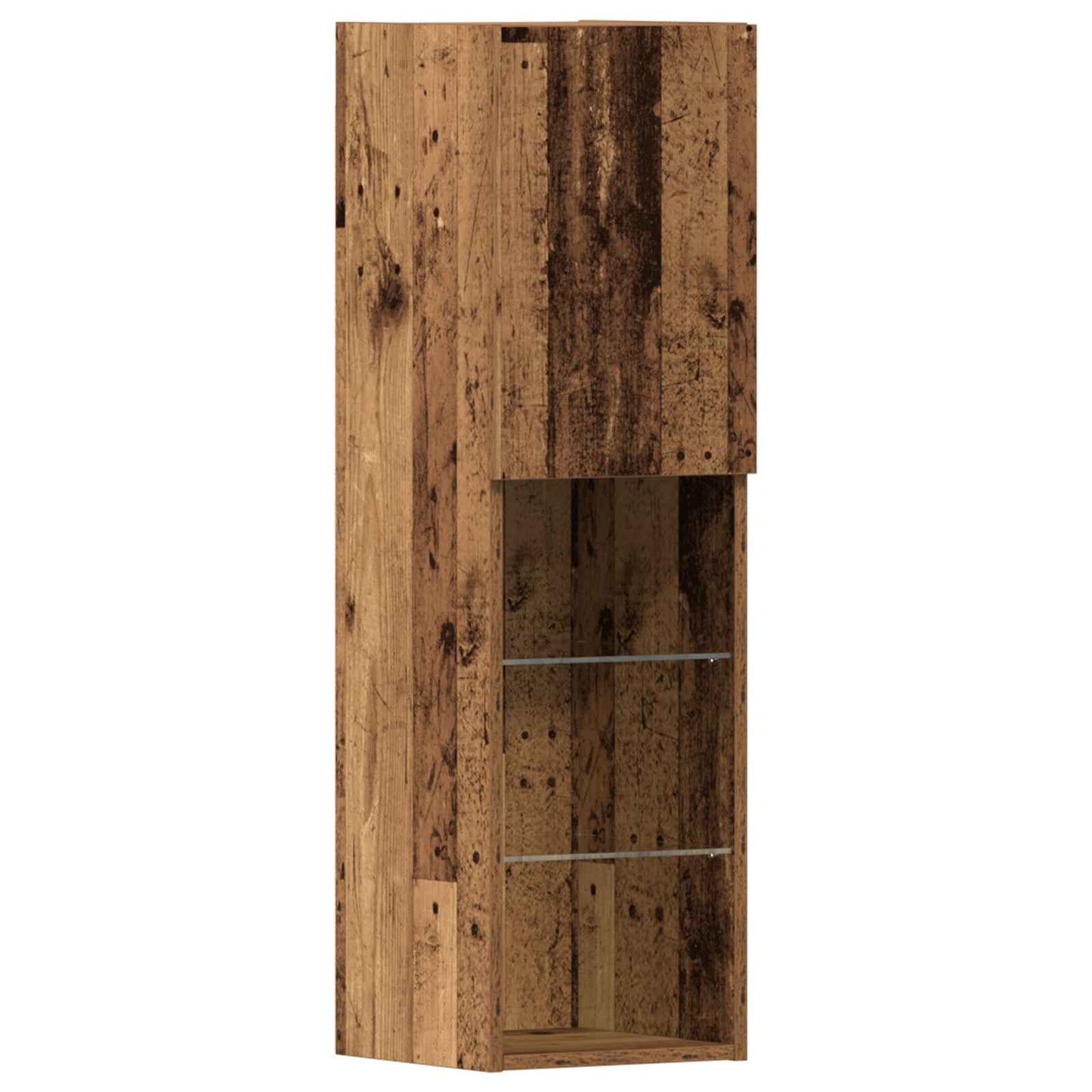 vidaXL TV-Schränk mit LED-Lichtleisten 4 pcs Altholz Holzwerkstoff