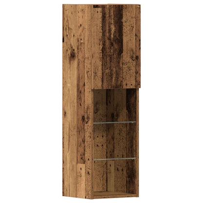 vidaXL TV-Schränk mit LED-Lichtleisten 4 pcs Altholz Holzwerkstoff