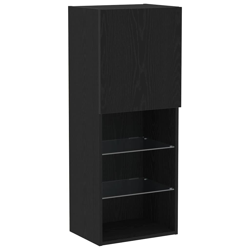vidaXL TV-Schränk 4 pcs Schwarz Eichen-Optik Holzwerkstoff