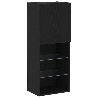 vidaXL TV-Schränk 4 pcs Schwarz Eichen-Optik Holzwerkstoff