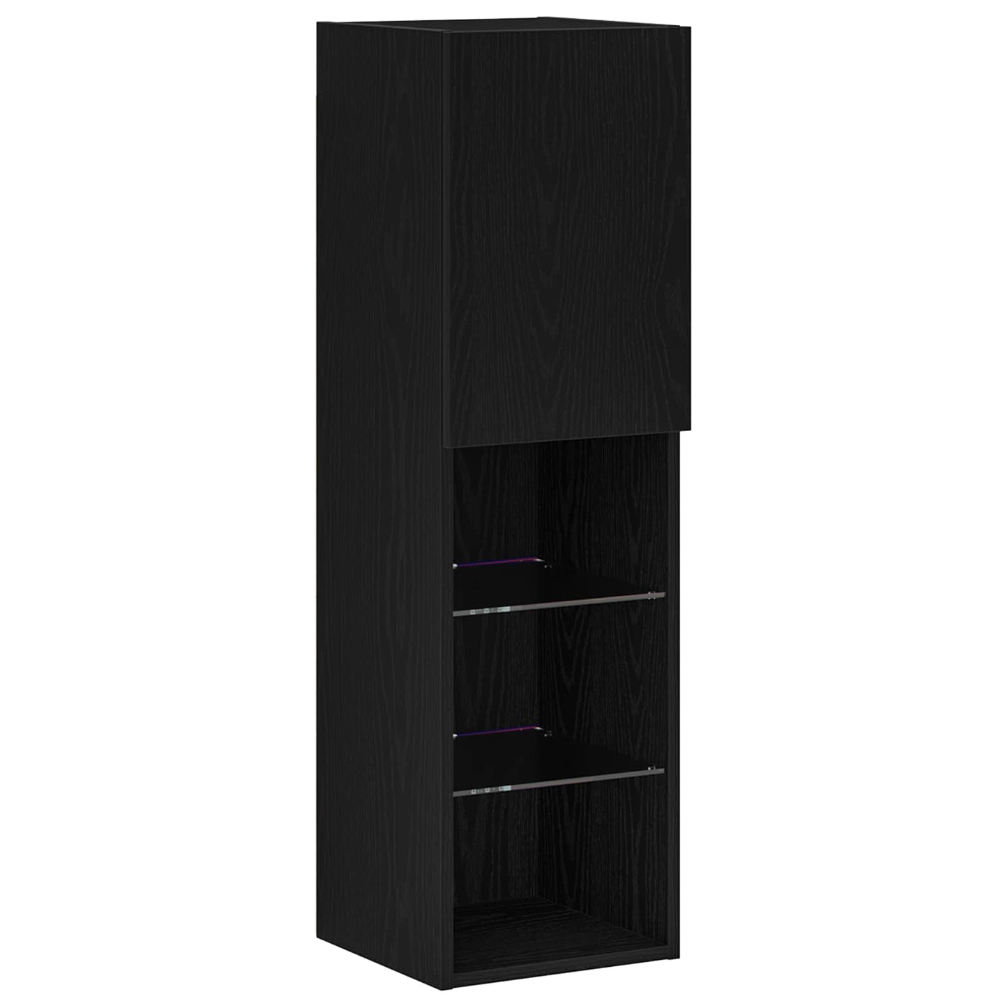 vidaXL TV-Schränk 4 pcs Schwarz Eichen-Optik Holzwerkstoff