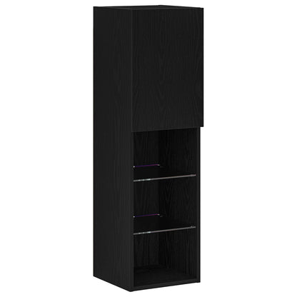 vidaXL TV-Schränk 4 pcs Schwarz Eichen-Optik Holzwerkstoff