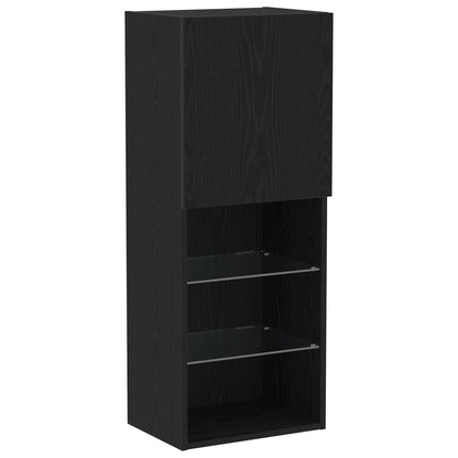 vidaXL TV-Schränk 4 pcs Schwarz Eichen-Optik Holzwerkstoff