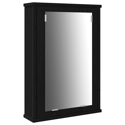 vidaXL Badezimmer Waschbeckenmöbel mit Tür 3 pcs Schwarz Holzwerkstoff