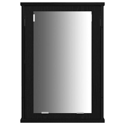 vidaXL Badezimmer Waschbeckenmöbel mit Tür 3 pcs Schwarz Holzwerkstoff