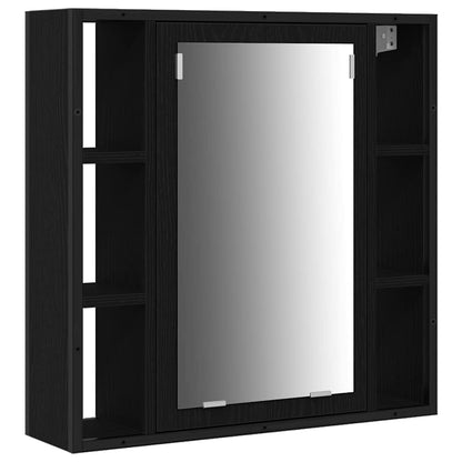 vidaXL Badezimmermöbel-Set 3 pcs Schwarz Eichen-Optik Holzwerkstoff