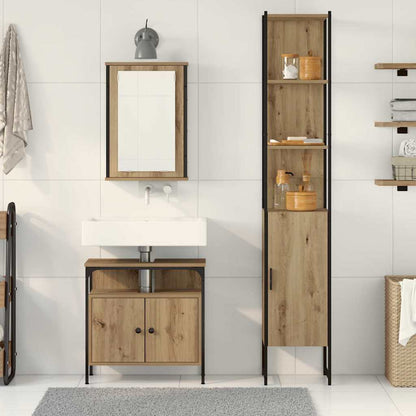 vidaXL Badezimmermöbel-Set mit Regal 3 pcs Artisan-Eiche Holzwerkstoff