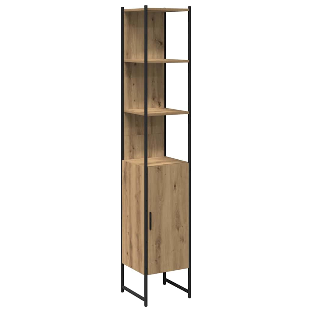 vidaXL Badezimmermöbel-Set mit Regal 3 pcs Artisan-Eiche Holzwerkstoff