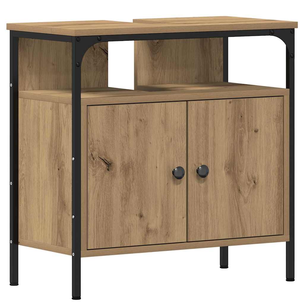 vidaXL Badezimmer Waschbeckenmöbel mit Regal 3 pcs Braun Holzwerkstoff