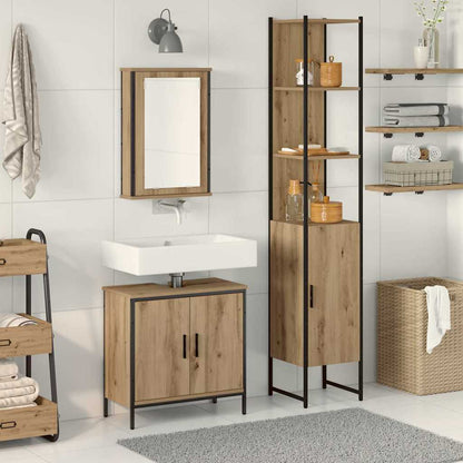 Badezimmermöbel Set mit Regal mit Tür 3 pcs Braun Holzwerkstoff