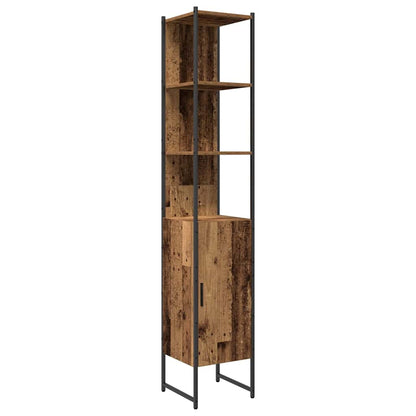 vidaXL Badezimmermöbel-Set mit Regal mit Tür 4 pcs Braun Holzwerkstoff