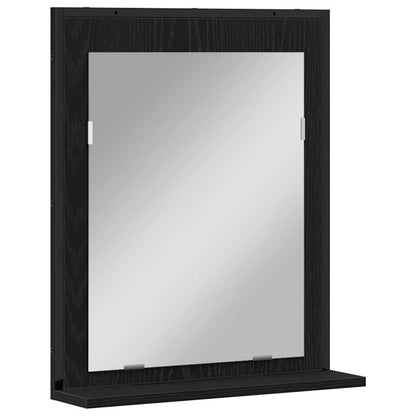 vidaXL Badezimmermöbel-Set mit Regal 4 pcs Schwarz Holzwerkstoff