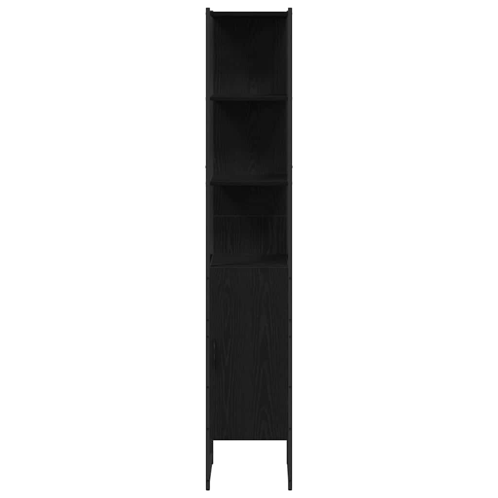 vidaXL Badezimmermöbel Set 4 pcs Schwarz Eichen-Optik Holzwerkstoff