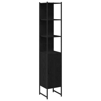 vidaXL Ensemble de meubles de salle de bain 4 pcs Noir aspect chêne Aggloméré