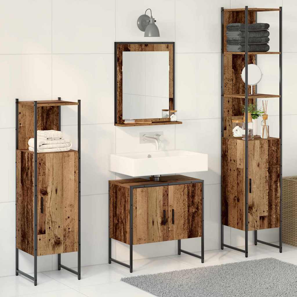 Badezimmermöbel Set mit Speicher 4 pcs Braun 33 x 33 x 185.5 cm