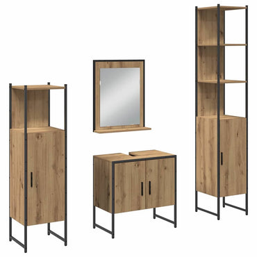 vidaXL Badezimmermöbel Set mit Speicher 4 pcs Braun 33 x 33 x 185.5 cm