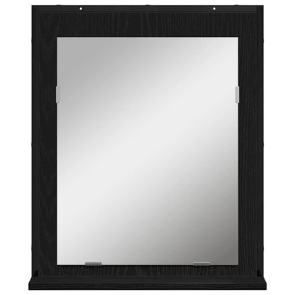 Badezimmermöbel-Set mit Regal 4 pcs Schwarz Holzwerkstoff