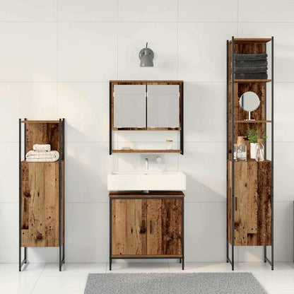 vidaXL Badezimmermöbel Set mit Speicher 4 pcs Braun 33 x 33 x 185.5 cm