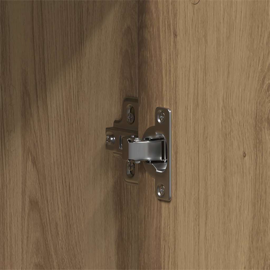 vidaXL Badezimmermöbel-Set mit Regal mit Tür 4 pcs Braun Holzwerkstoff
