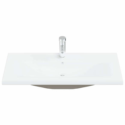 vidaXL Ensemble de meubles de salle de bain 4 pcs Noir aspect chêne Aggloméré