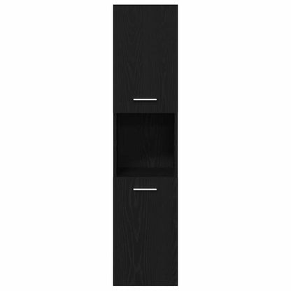 vidaXL Ensemble de meubles de salle de bain 4 pcs Noir aspect chêne Aggloméré