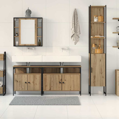 vidaXL Badezimmermöbel-Set mit Regal 4 pcs Artisan-Eiche Holzwerkstoff