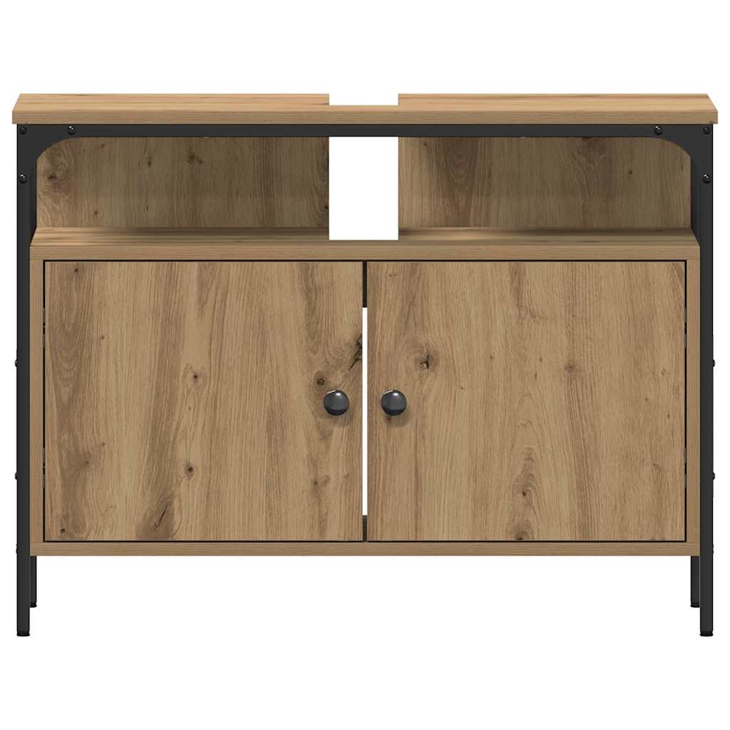 vidaXL Badezimmermöbel-Set mit Regal 4 pcs Artisan-Eiche Holzwerkstoff
