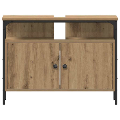 vidaXL Badezimmermöbel-Set mit Regal 4 pcs Artisan-Eiche Holzwerkstoff