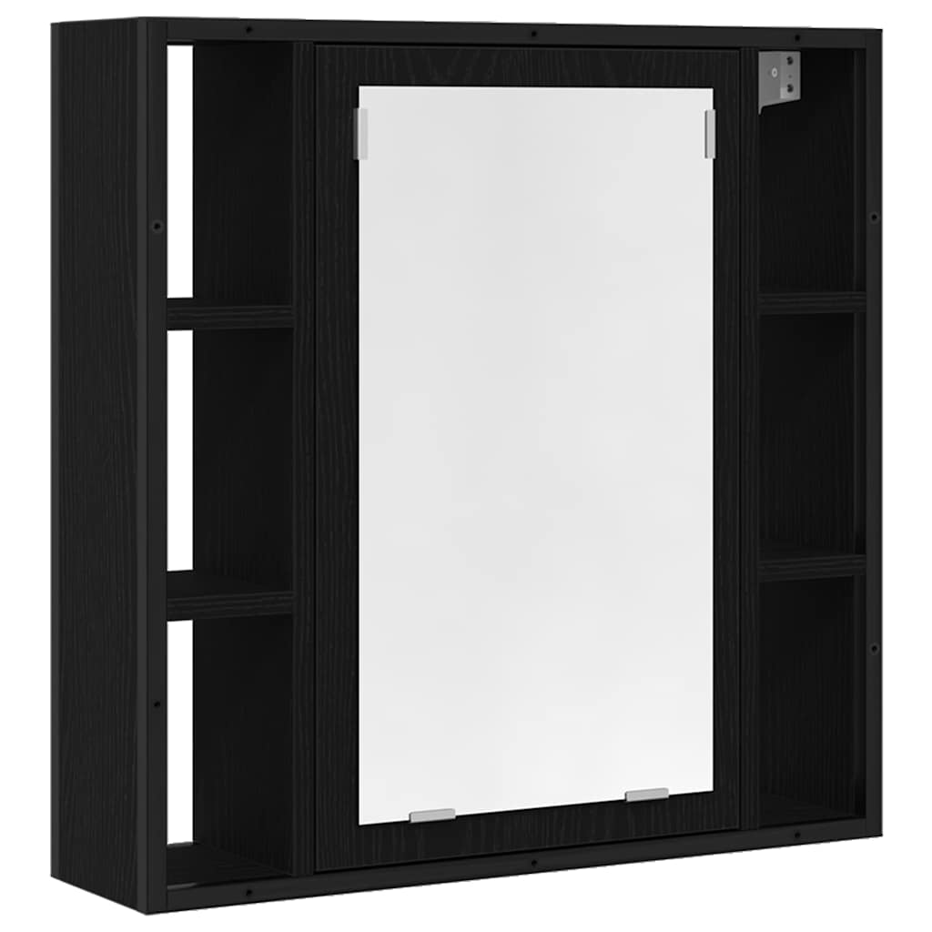 vidaXL Ensemble de meubles de salle de bain 4 pcs Noir aspect chêne Aggloméré