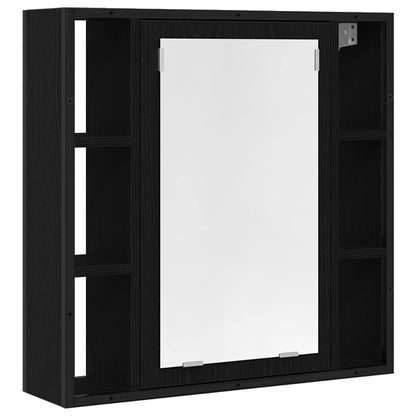 vidaXL Ensemble de meubles de salle de bain 4 pcs Noir aspect chêne Aggloméré