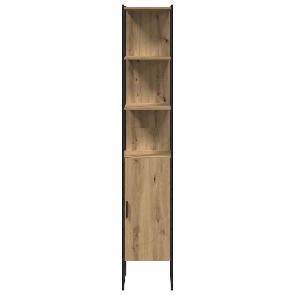 vidaXL Badezimmermöbel-Set mit Regal mit Tür 4 pcs Braun Holzwerkstoff