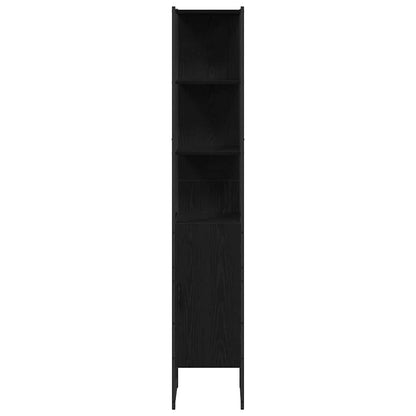 vidaXL Ensemble de meubles de salle de bain 4 pcs Noir aspect chêne Aggloméré
