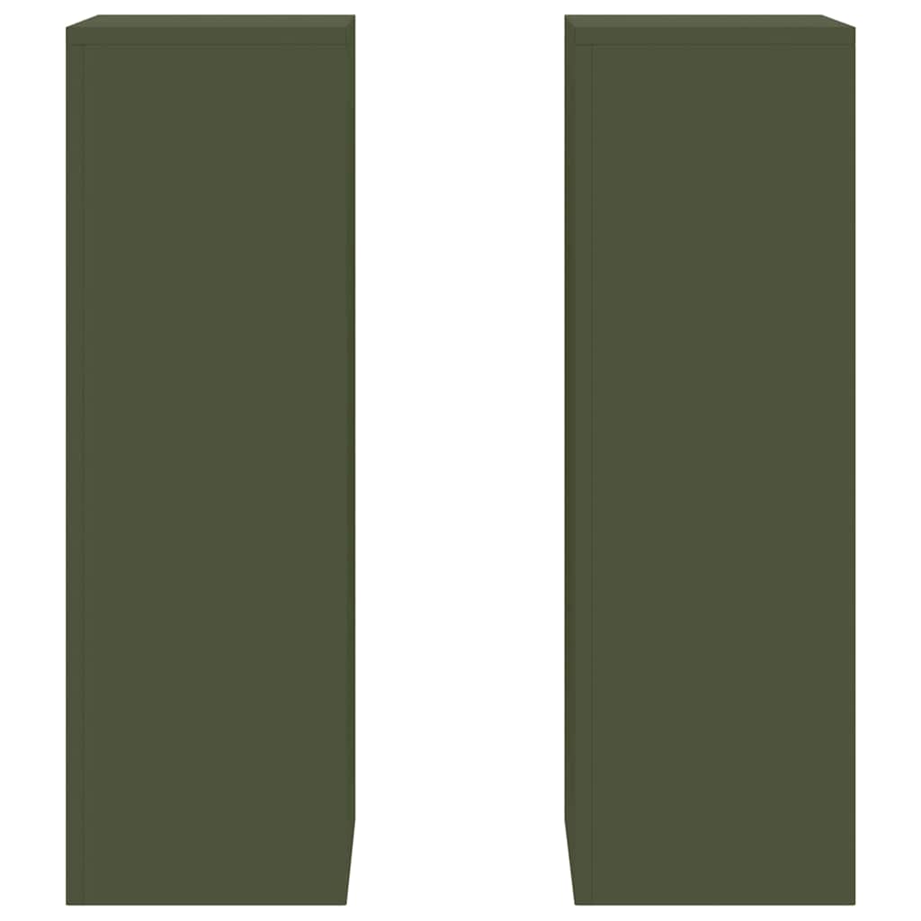 Pflanzenständer 2 pcs Olivgrün 24 x 24 x 75 cm Stahl