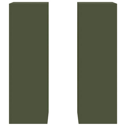 Pflanzenständer 2 pcs Olivgrün 24 x 24 x 75 cm Stahl