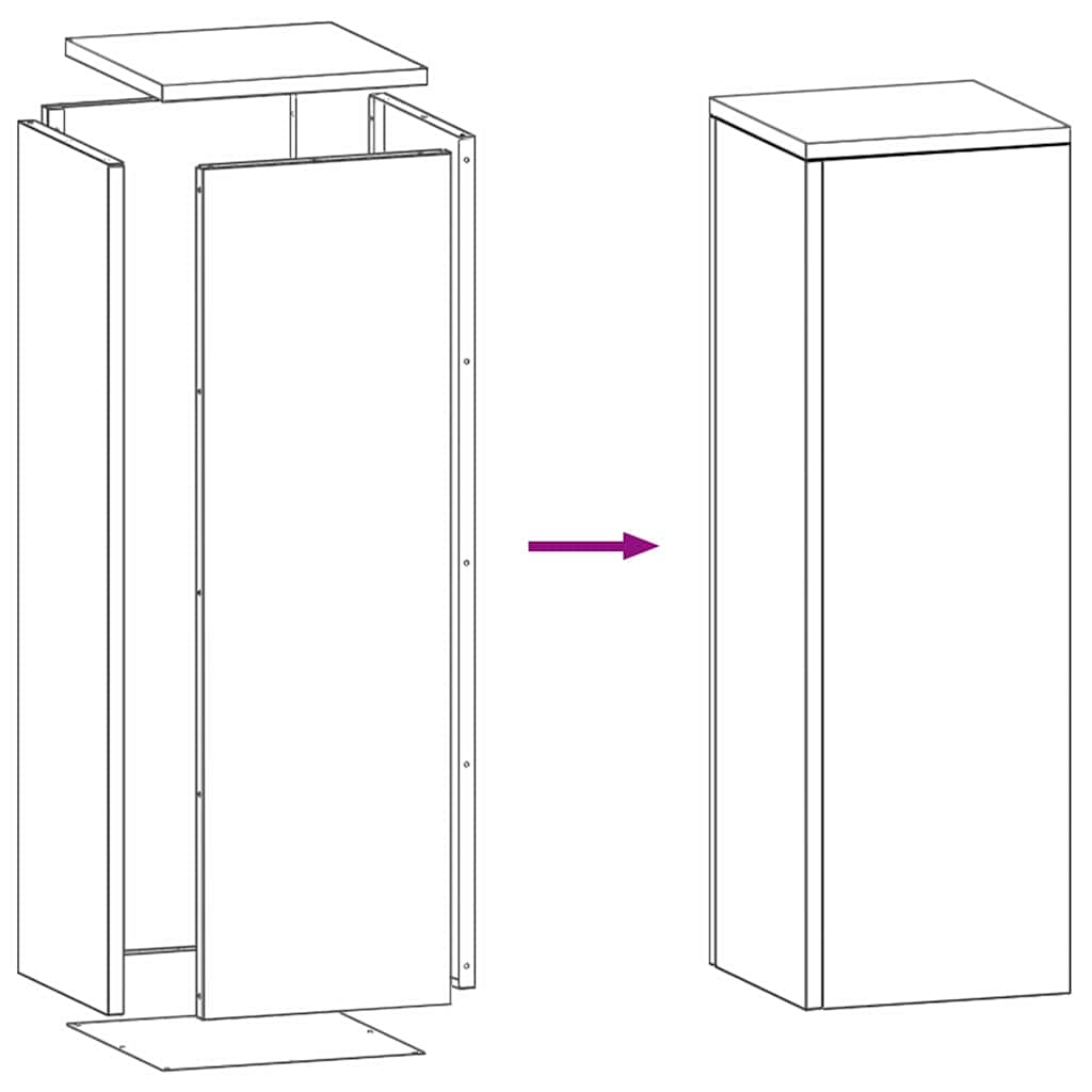 vidaXL Pflanzenständer 2 pcs Silber 24 x 24 x 75 cm Edelstahl