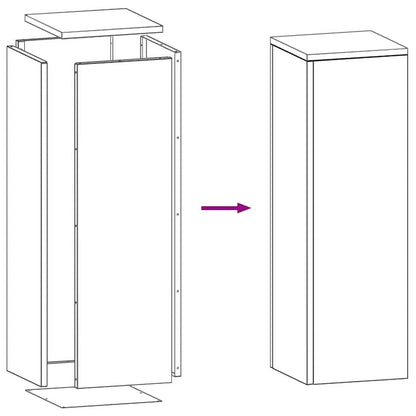 vidaXL Pflanzenständer 2 pcs Silber 24 x 24 x 75 cm Edelstahl