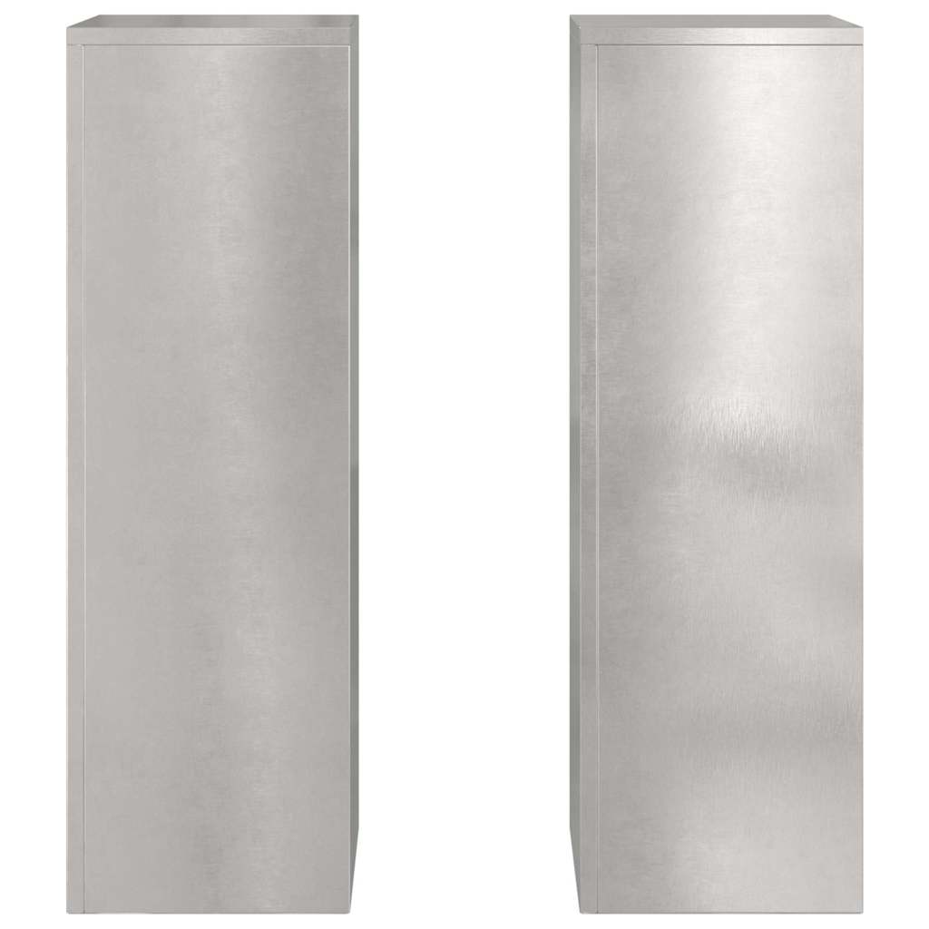 vidaXL Pflanzenständer 2 pcs Silber 24 x 24 x 75 cm Edelstahl