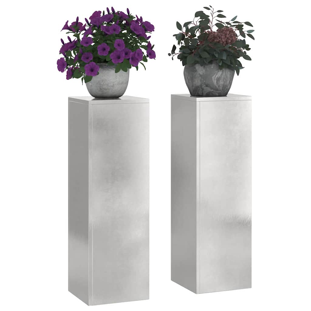 vidaXL Pflanzenständer 2 pcs Silber 24 x 24 x 75 cm Edelstahl