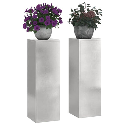 vidaXL Pflanzenständer 2 pcs Silber 24 x 24 x 75 cm Edelstahl